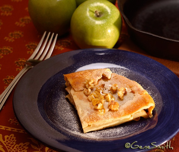 Heart Healthy home made apple turnover on blue plate
