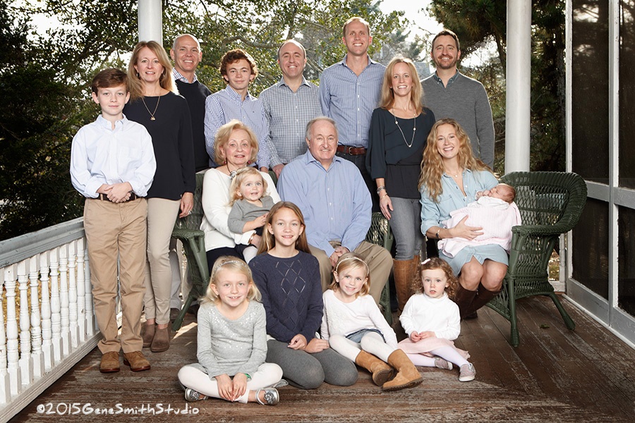 Extended family photographed in a relaxed setting at Cape May,Nj vacation