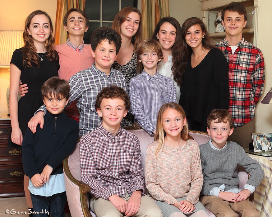 Grandchildren family portrait at Thanksgiving dinner