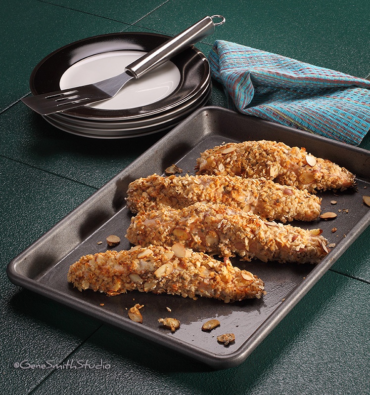 Four baked chicken cutlets ready to serve