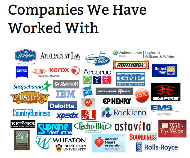 LOGOs of companies that are Gene Smith Studio's customers