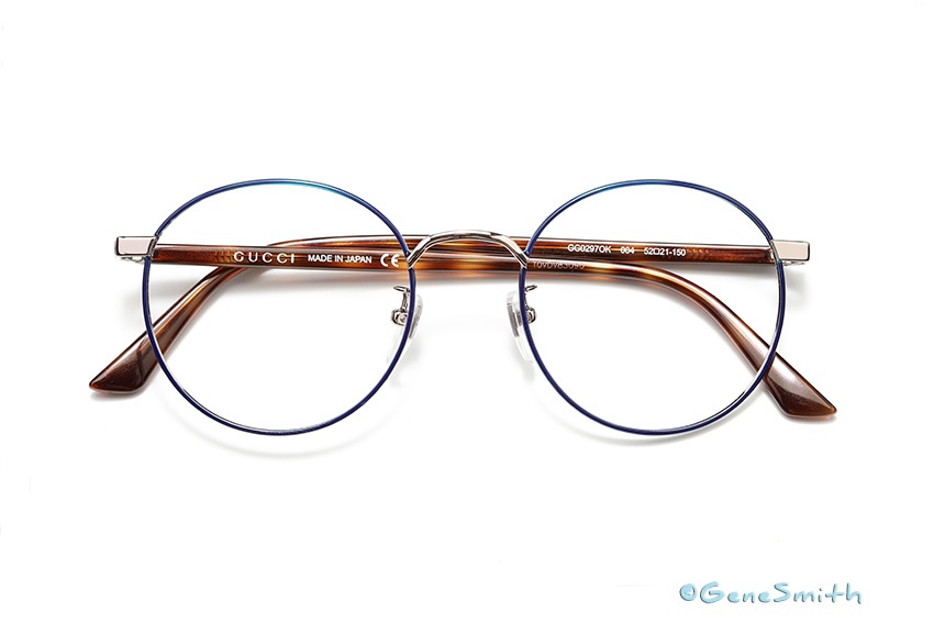 Advertising photography for GUCCI Round Wire Rim Eyeglasses Frames